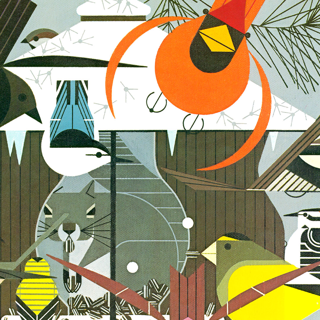 Charley Harper print of various birds and wildlife