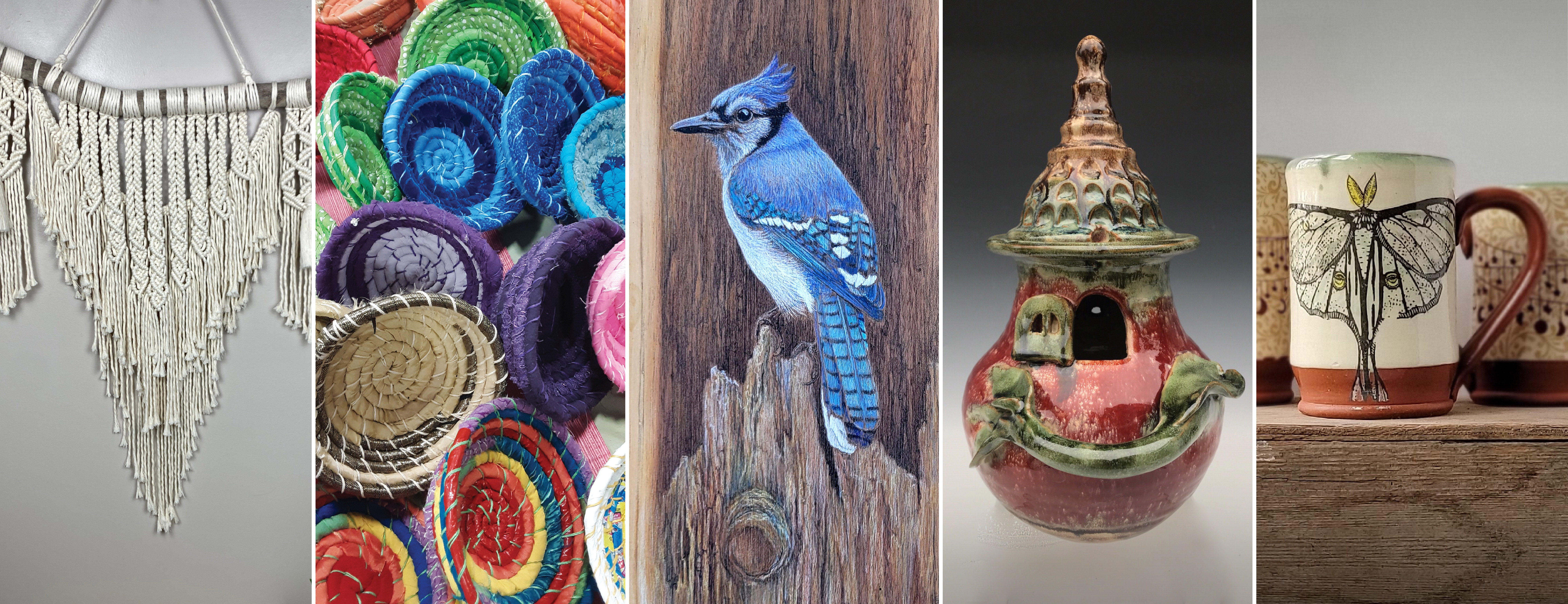 Collage of handmade artist market items